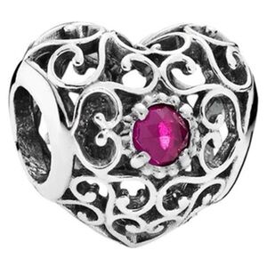 Pandora July Signature Heart Charm
